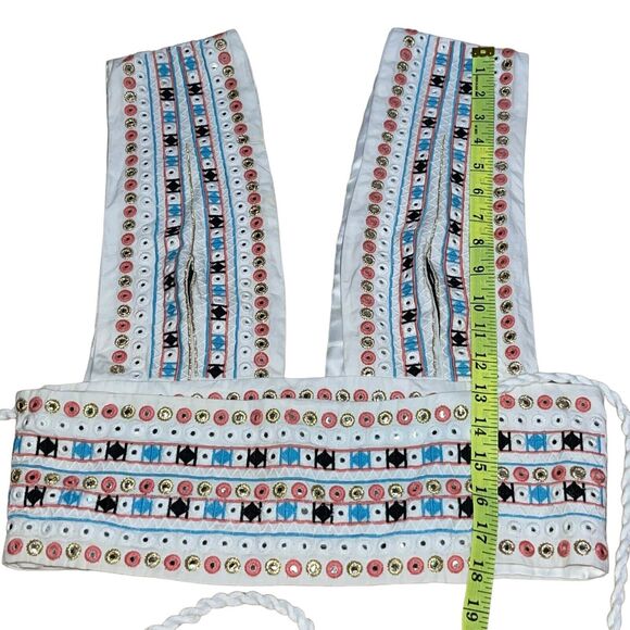 Cropped Embroidered Top Majorelle Breanna Festival Wrap Gold Metallic - Picture 7 of 11